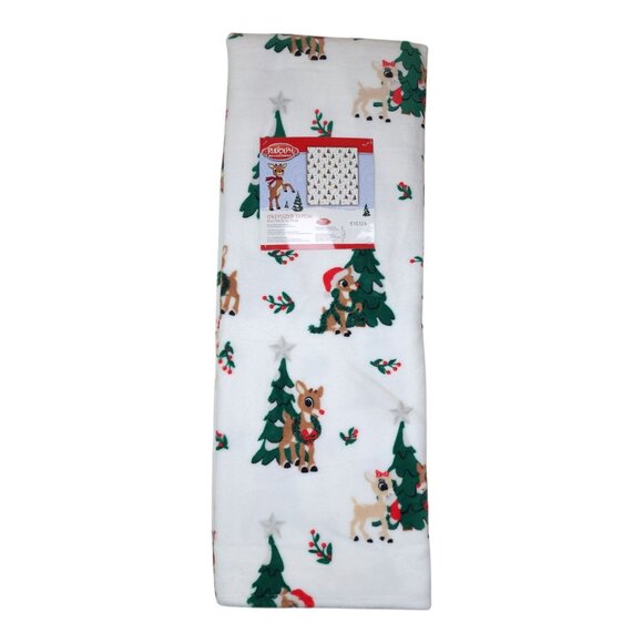 Rudolph Red-Nosed Reindeer Oversized Plush Throw Blanket 60" x 70" Christmas - Picture 3 of 16